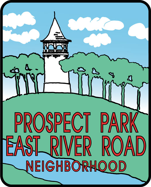 Prospect Park East River Road neighborhood sign 2002